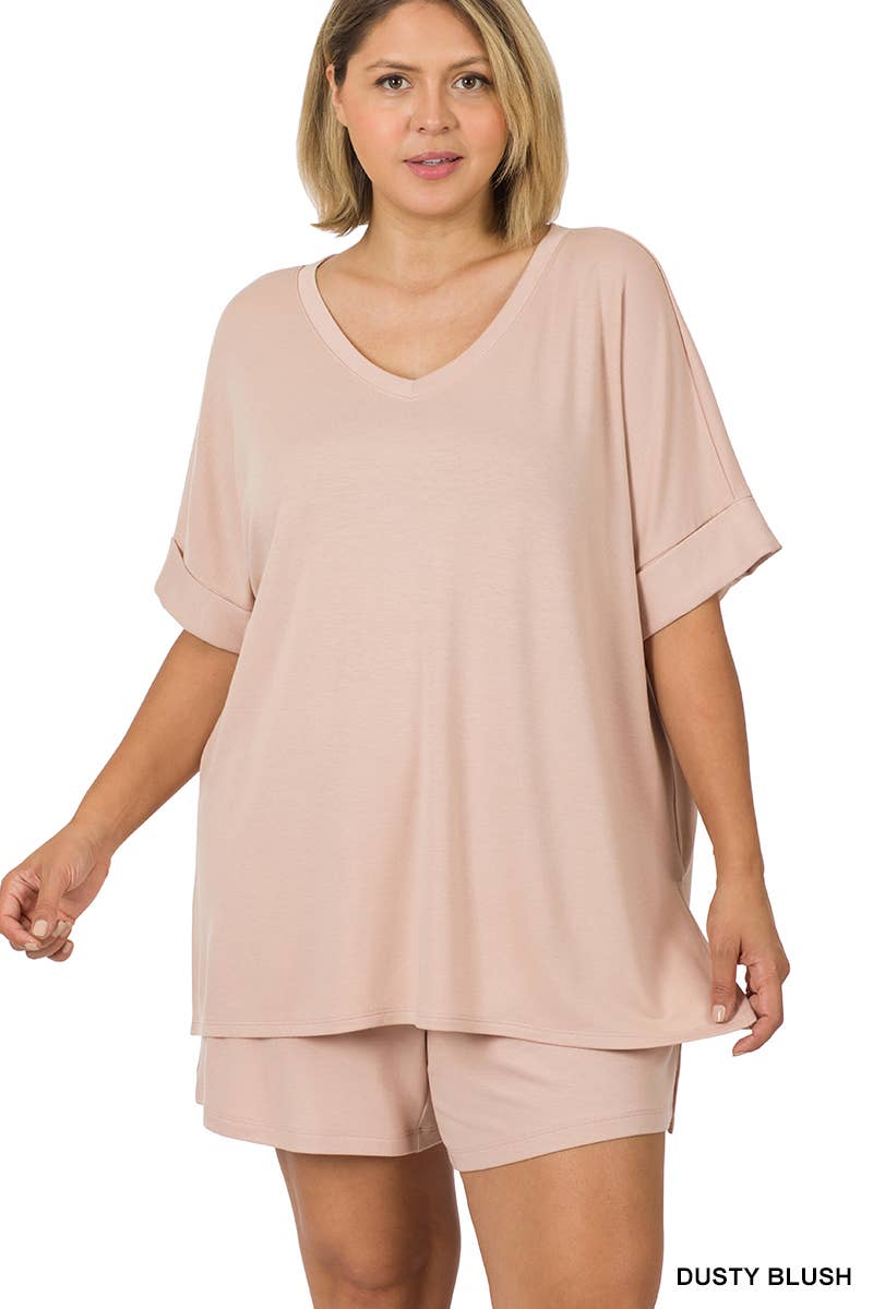 Plus Soft French Terry Loungewear Set