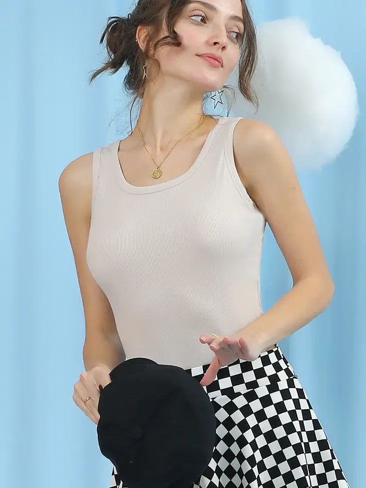 Round Neck Snap-Button Detail Bodysuit