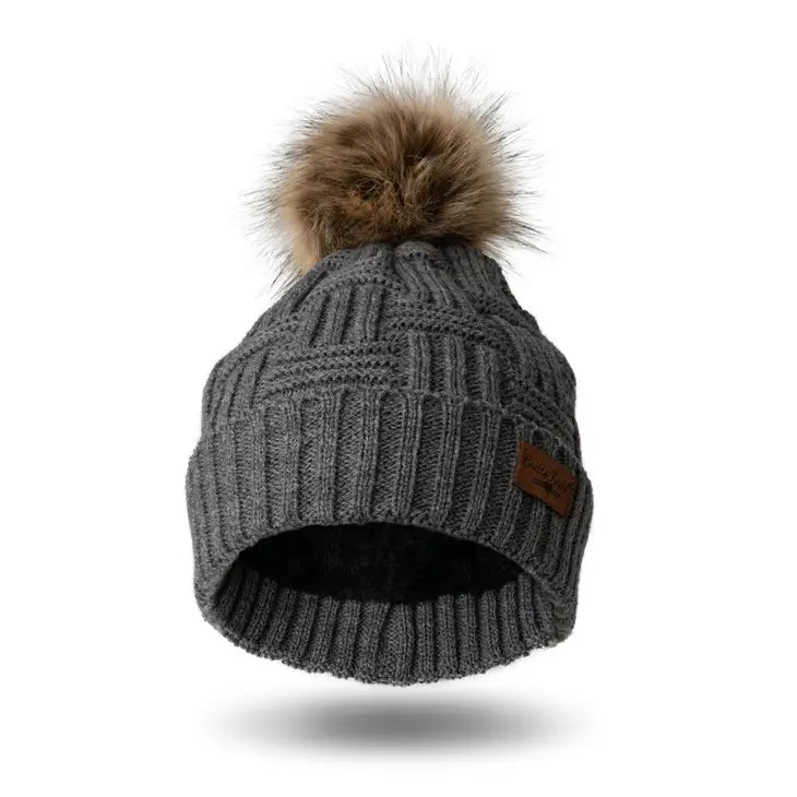 Britt's Knits Plush Lined Knit Pom Hat