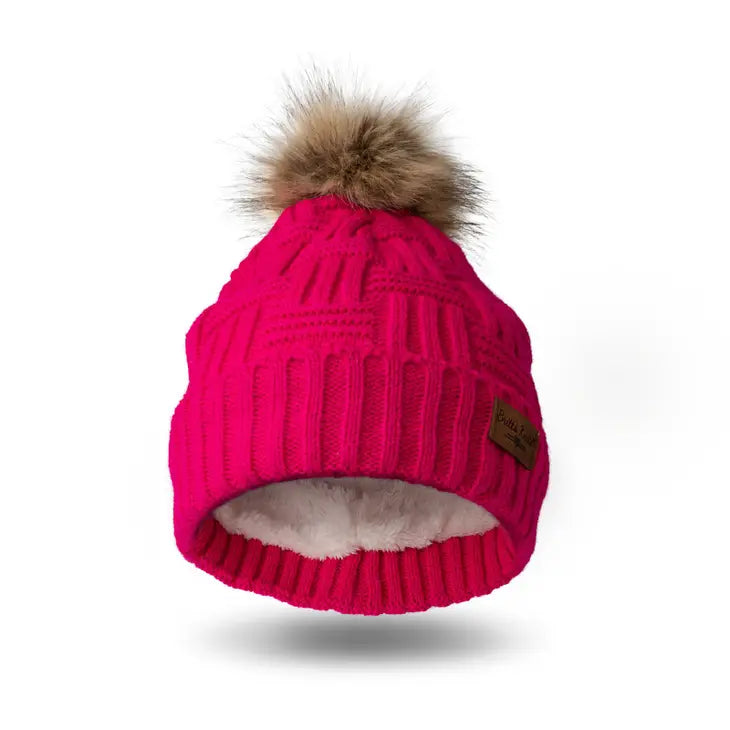 Britt's Knits Plush Lined Knit Pom Hat