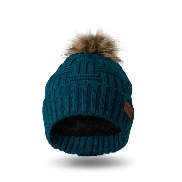 Britt's Knits Plush Lined Knit Pom Hat