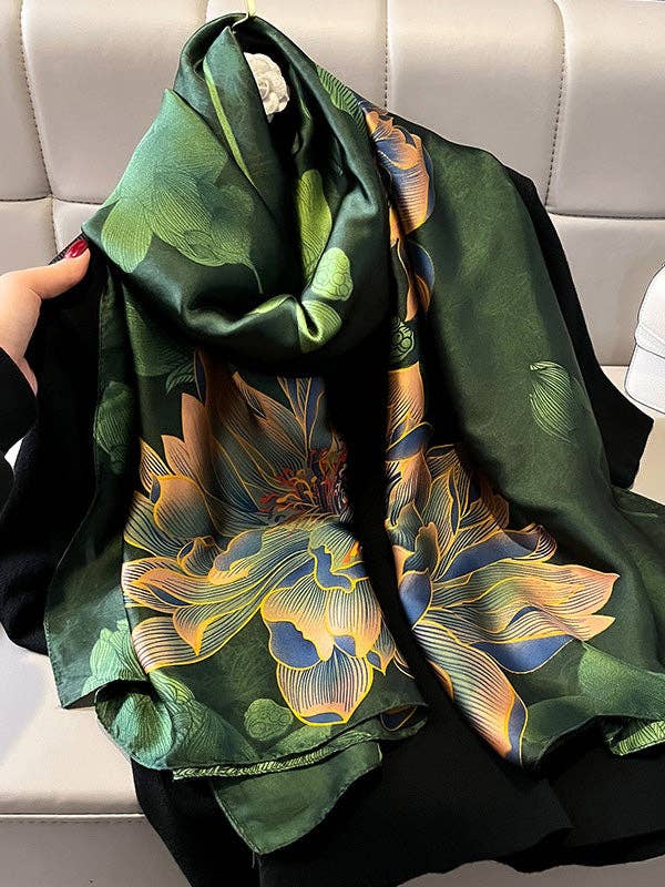 Flower Print See-Through Shawl&Scarf - Missing Piece Boutique