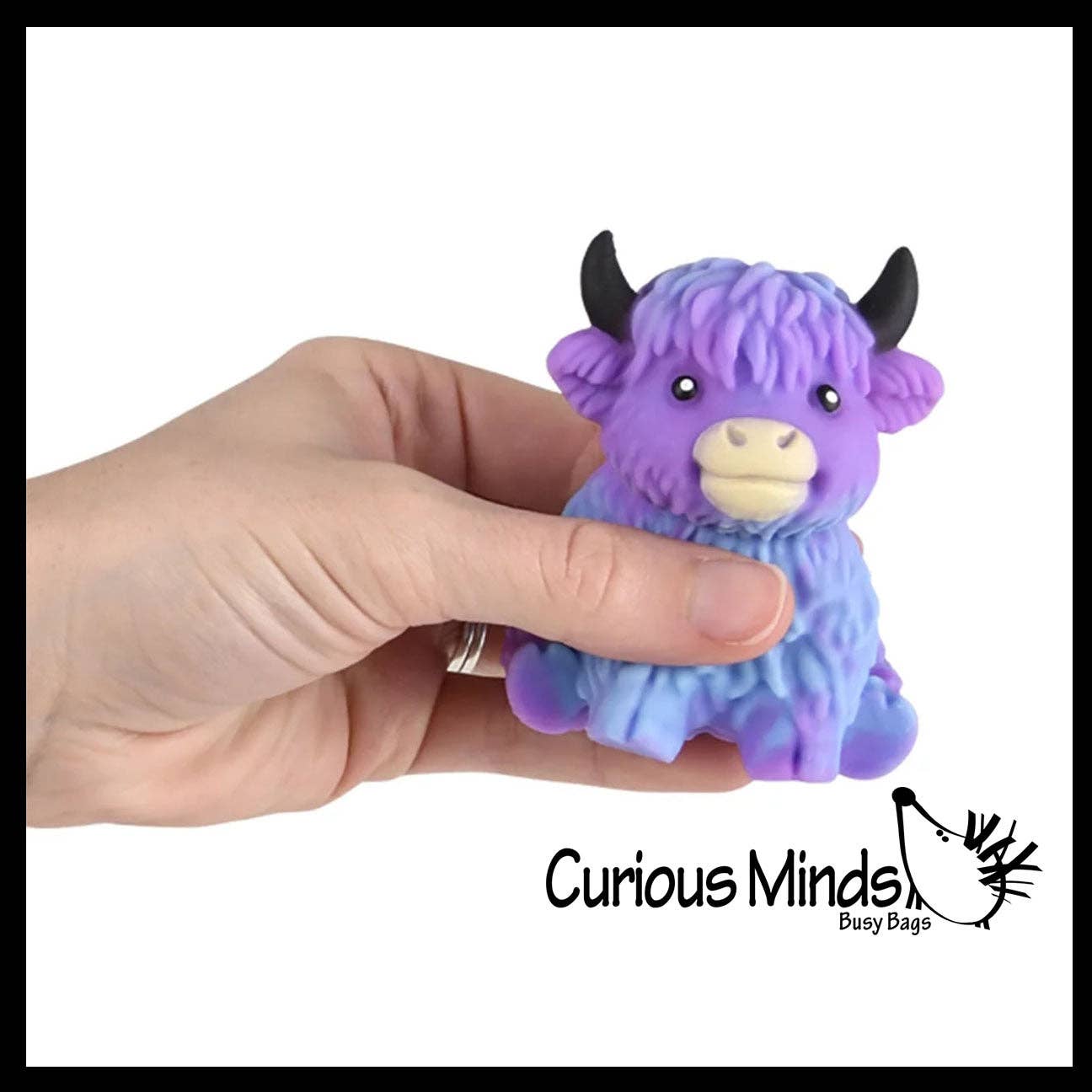 1 Marshmallow Highland Cow Animal Stress Balls - Ultra Soft