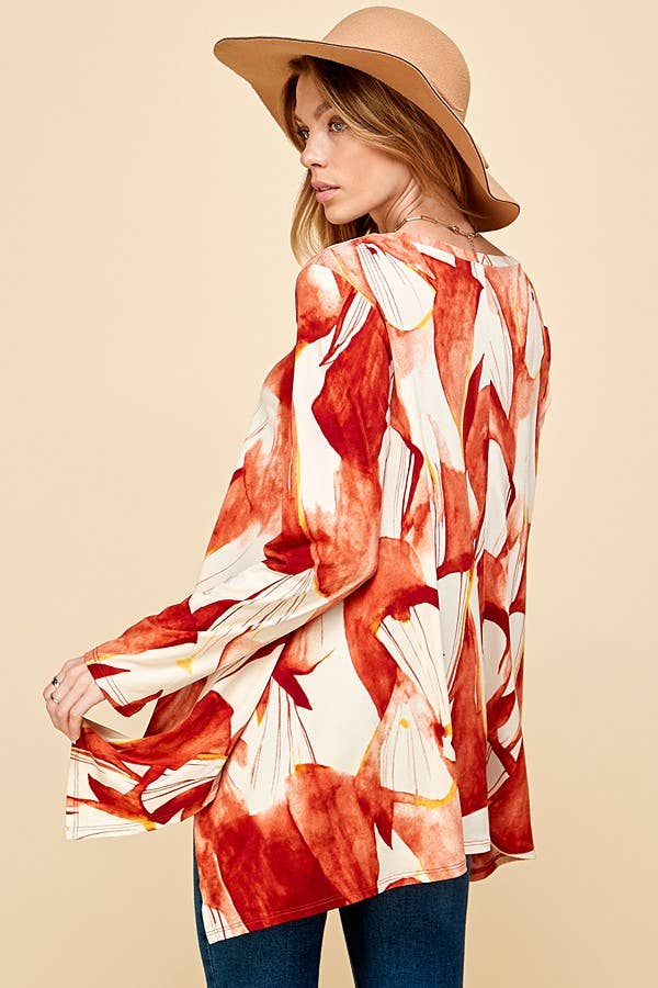 Woman Print All Over Long Sleeve Tunic