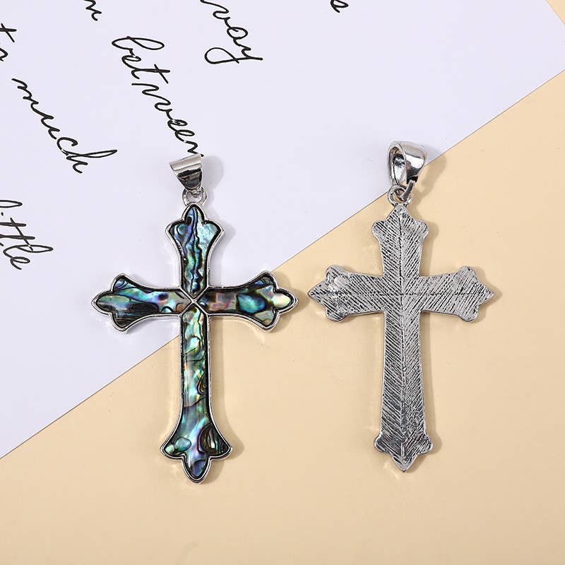 Unique Abalone Shell Cross Pendants