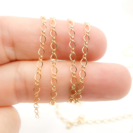 16MQGF. 14K Gold Filled Rhomb Link Chain