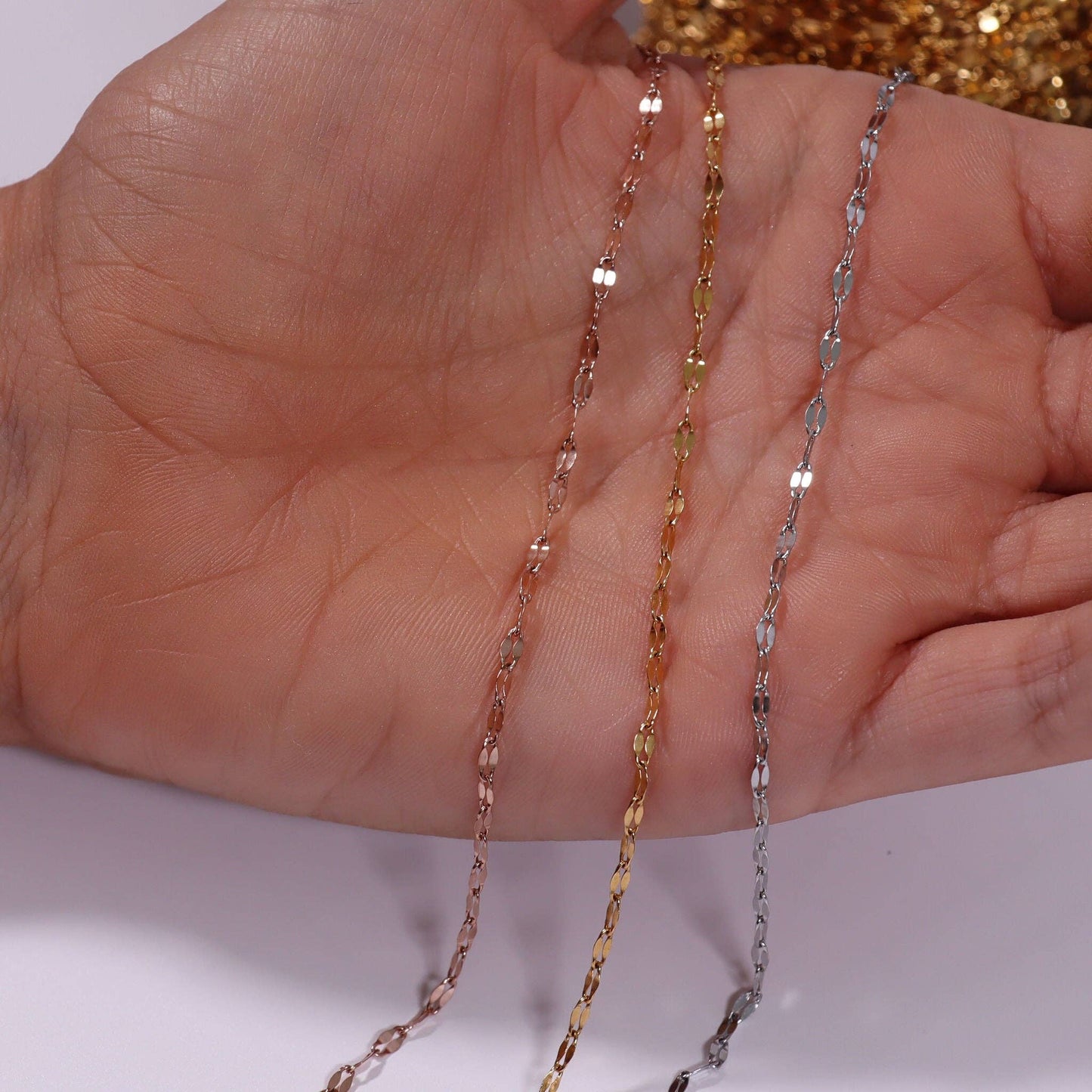 2mm Stainless Steel Lip Chain By The Foot