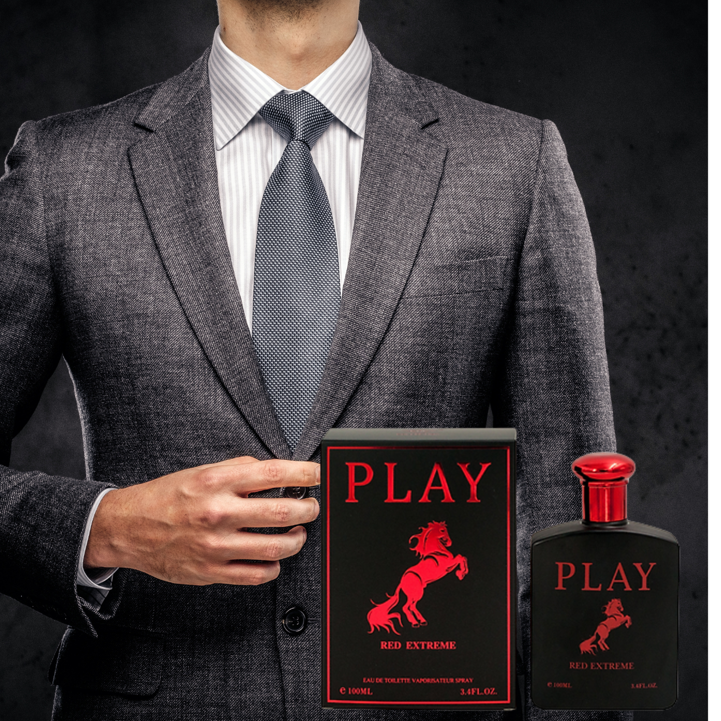 Play Red Extreme Cologne for Men Eau De Toilette, 100ml