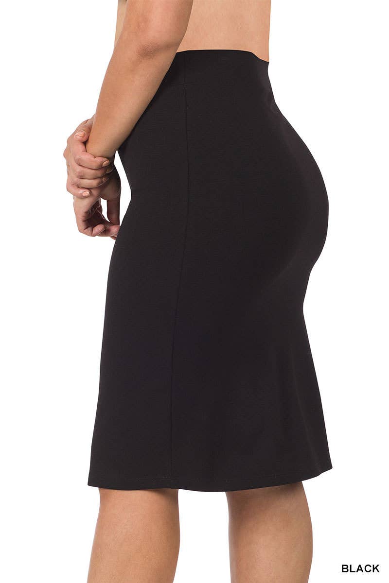 Plus Ponte Basic Knee Skirt