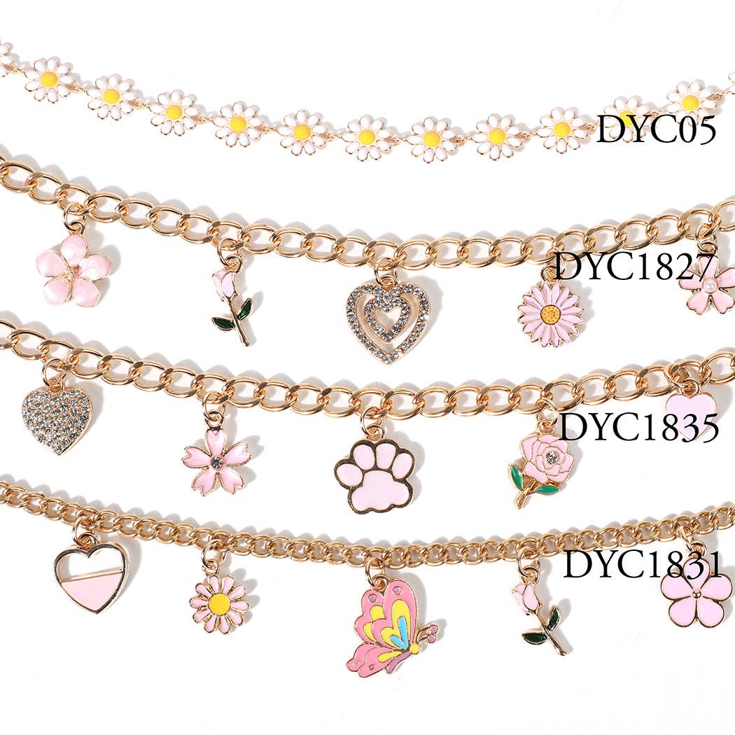 Spring Summer Flowers Charm Trucker Hat Chain