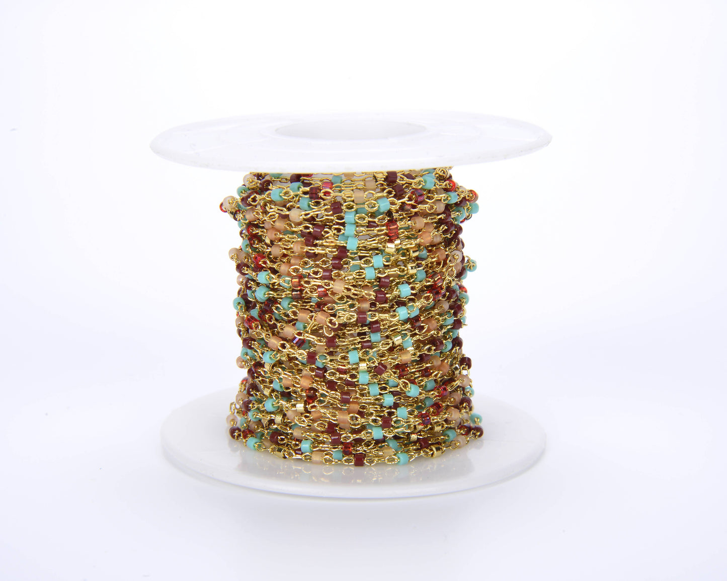 Gold Filled Glass Seed Bead Chain by Foot, CH048