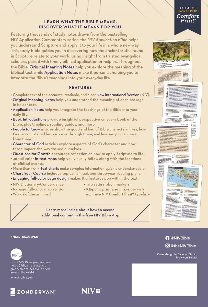 NIV Application Bible Hardcover Multi Cream Red Letter