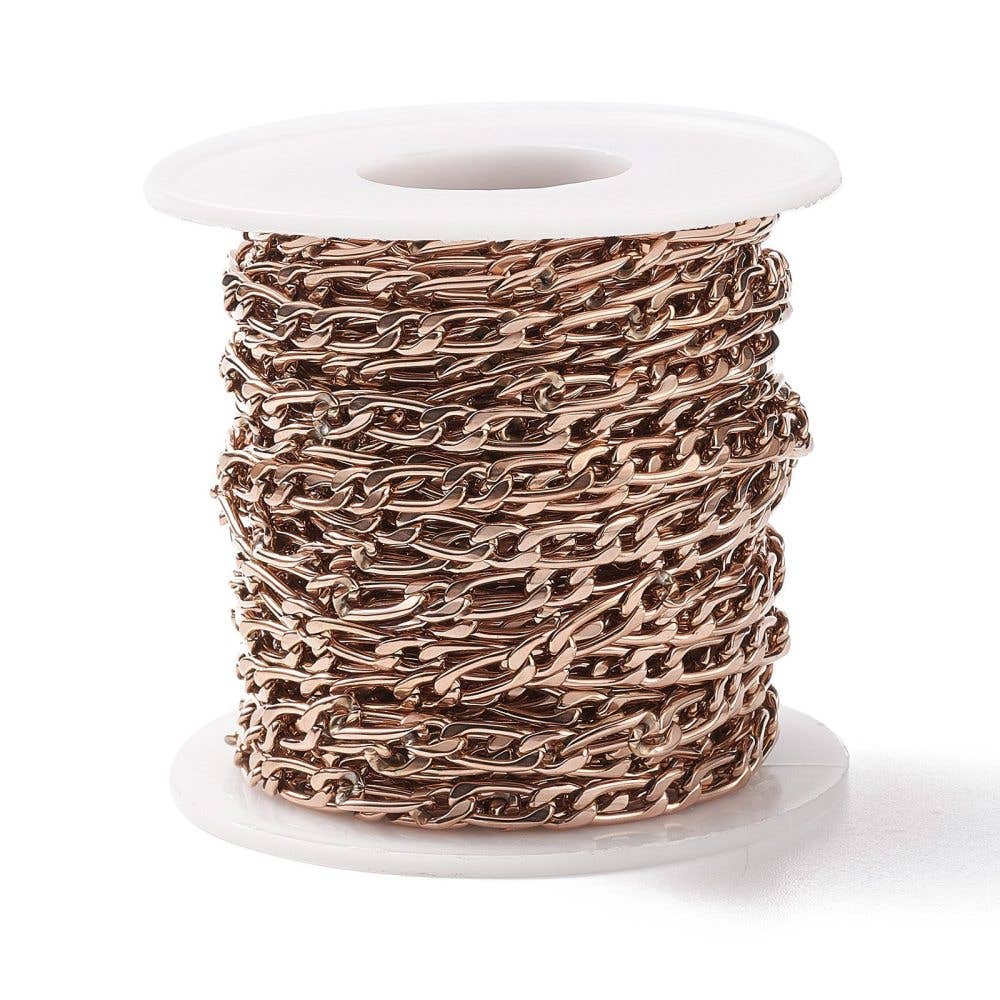 Rose Gold Figaro Chain - Ion Plated Stainless Steel