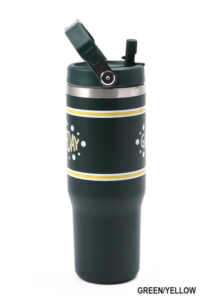 Game Day 30oz Stainless Steel Flip Straw Tumbler