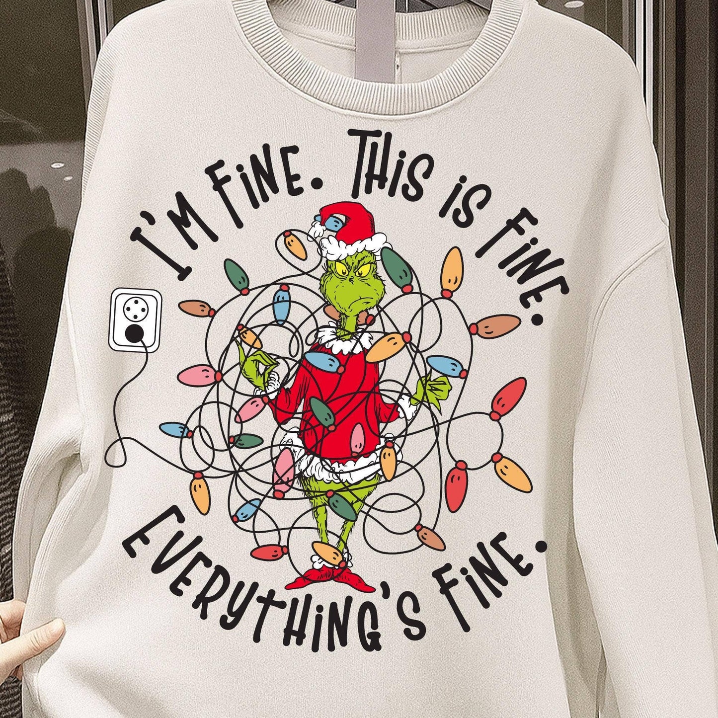 Christmas Green Guy Tee, I'm Fine Everything Is Fine Sweater