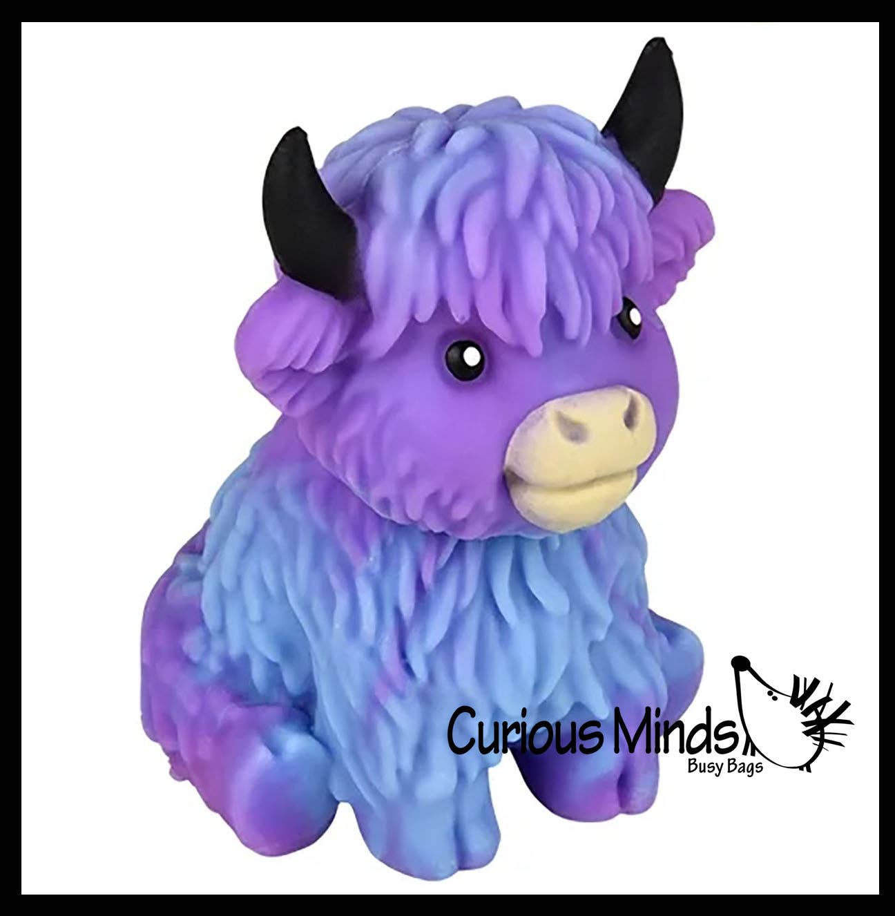 1 Marshmallow Highland Cow Animal Stress Balls - Ultra Soft