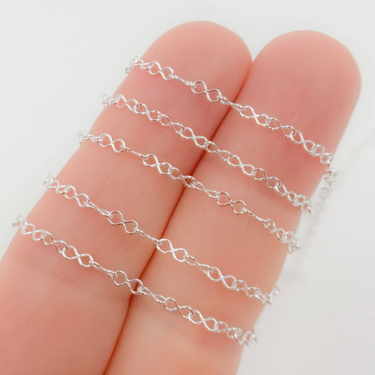 V282SS. Sterling Silver Infinity Link Chain