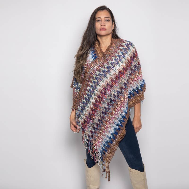 VIA FIORE - PONCHO RUANA CAPE WRAP KNIT OVERCOAT -  #11