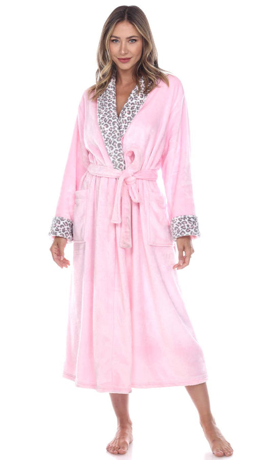 Women's and Plus Size  Leopard Print Cozy Lounge Robe