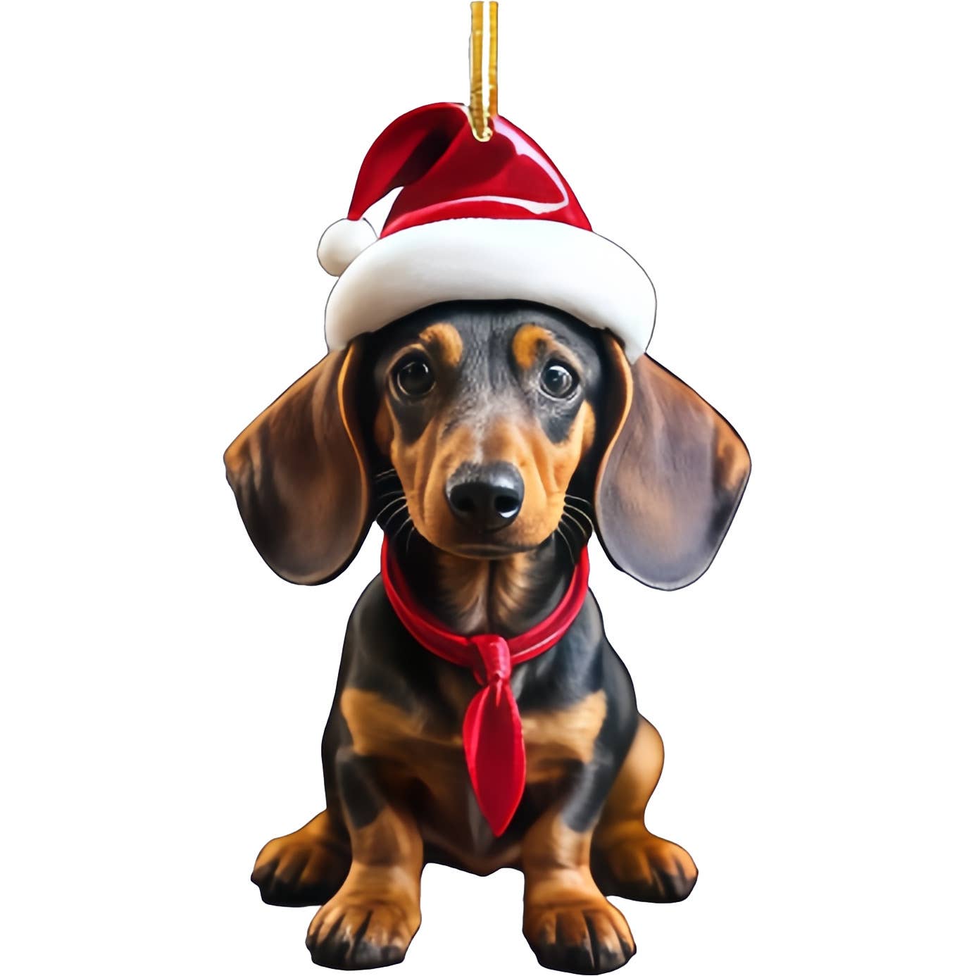 Cute Dachshund Christmas Tree Acrylic Hanging Decorations