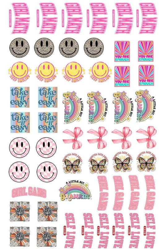 22 x 36 Girly Random Pre-Made Hat Gang Sheet