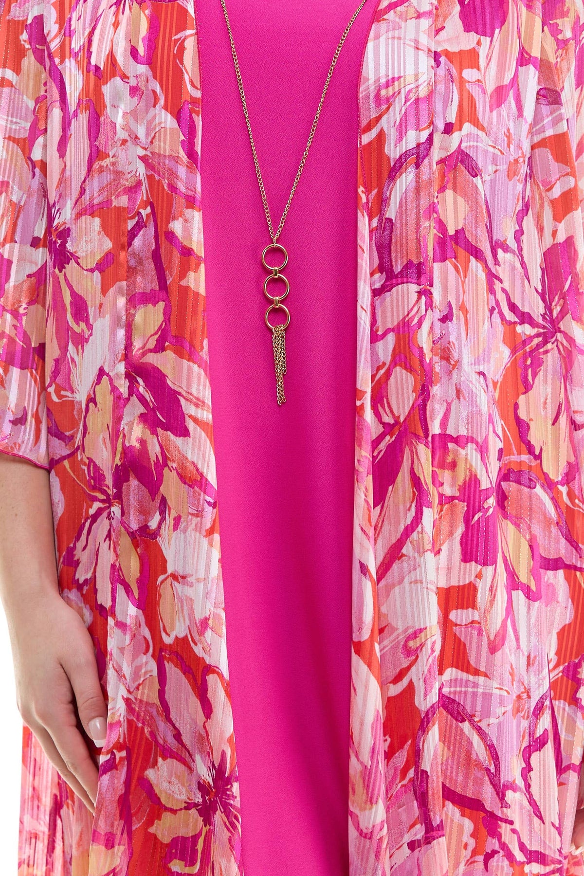 PLUS SIZE 2PC BELL SLEEVE CARDIGAN & DRESS SET