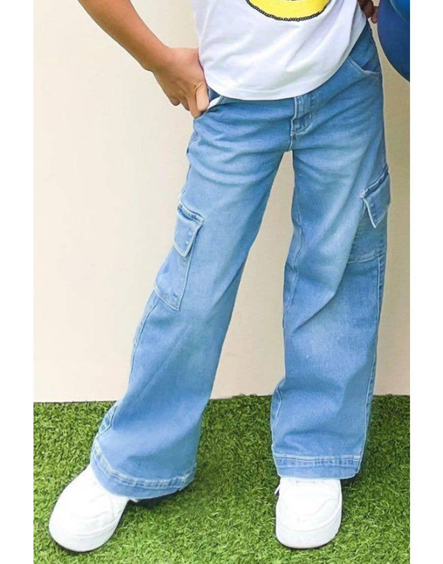 Girl Class Cargo Pocket Jeans