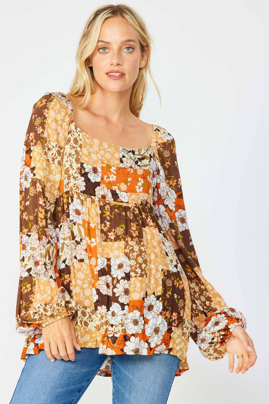 Multi Printed Babydoll Blouse