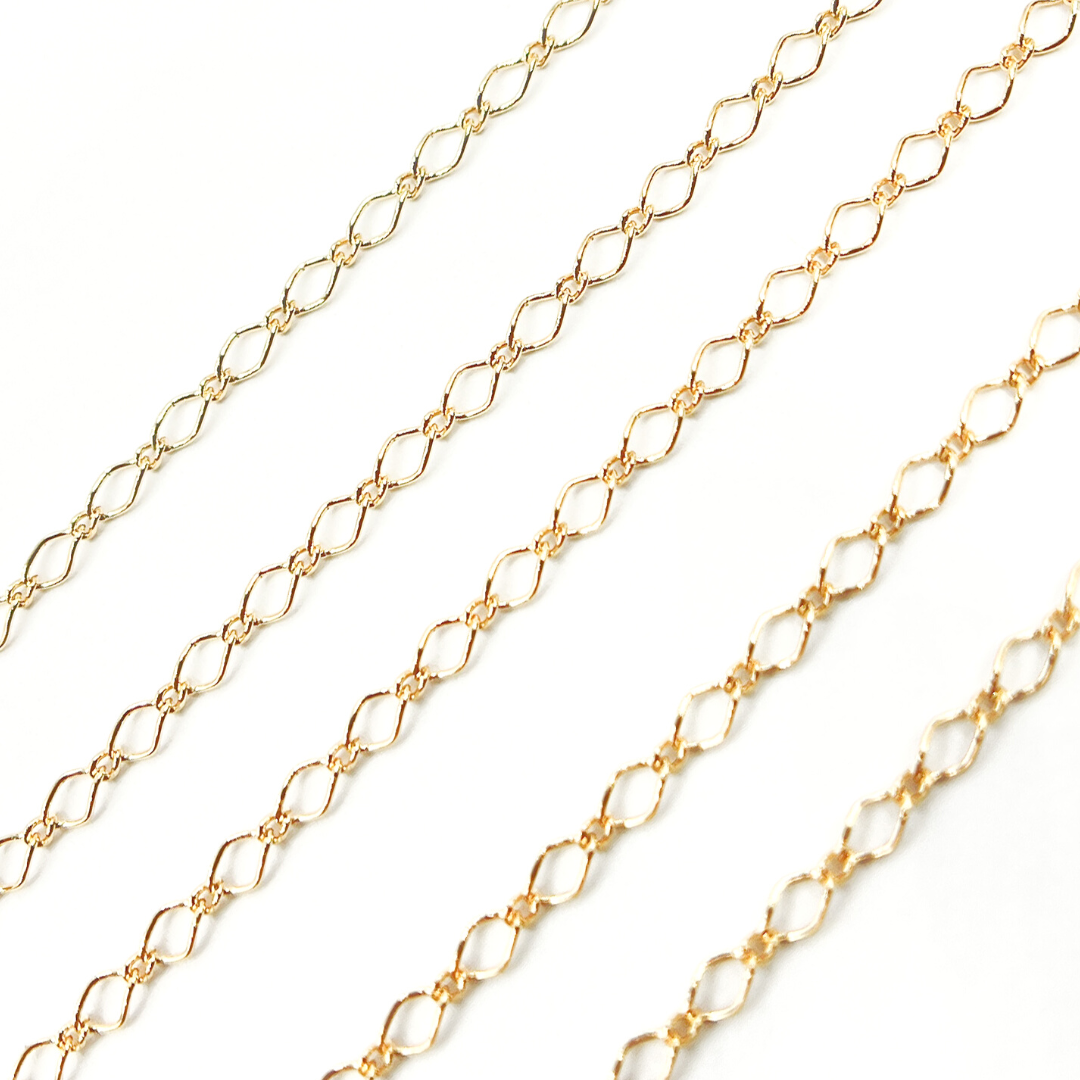 16MQGF. 14K Gold Filled Rhomb Link Chain