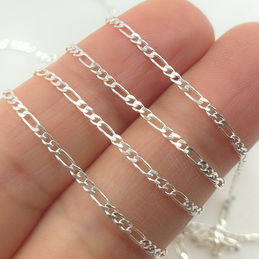Y109SS. Sterling Silver Flat Figaro Link Chain