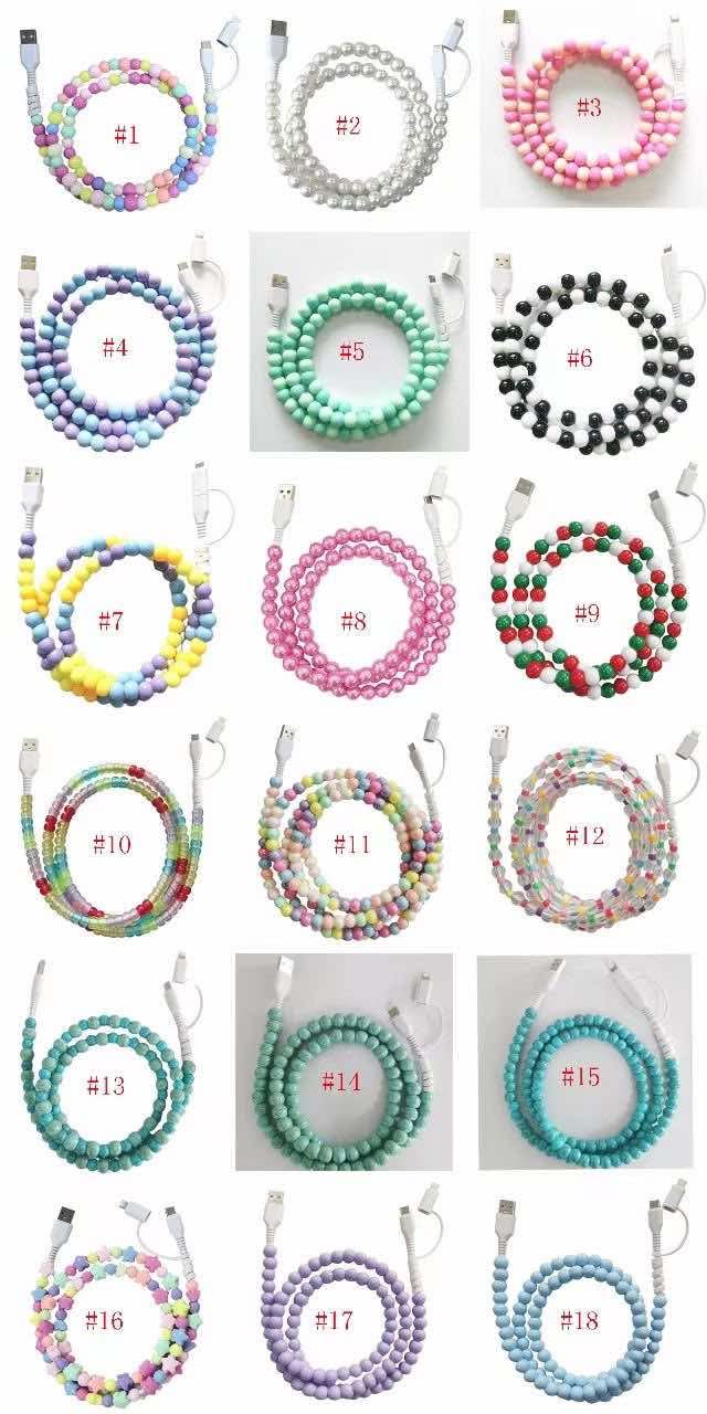 Beaded Phone Charging Cables