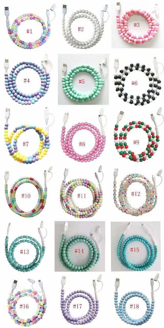 Beaded Phone Charging Cables