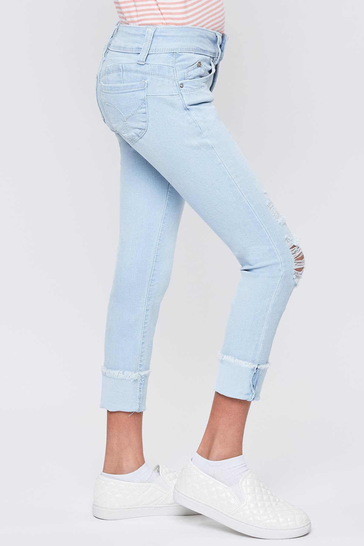 Girls WannaBettaFit Mid-Rise Mega Cuff Skinny Jean