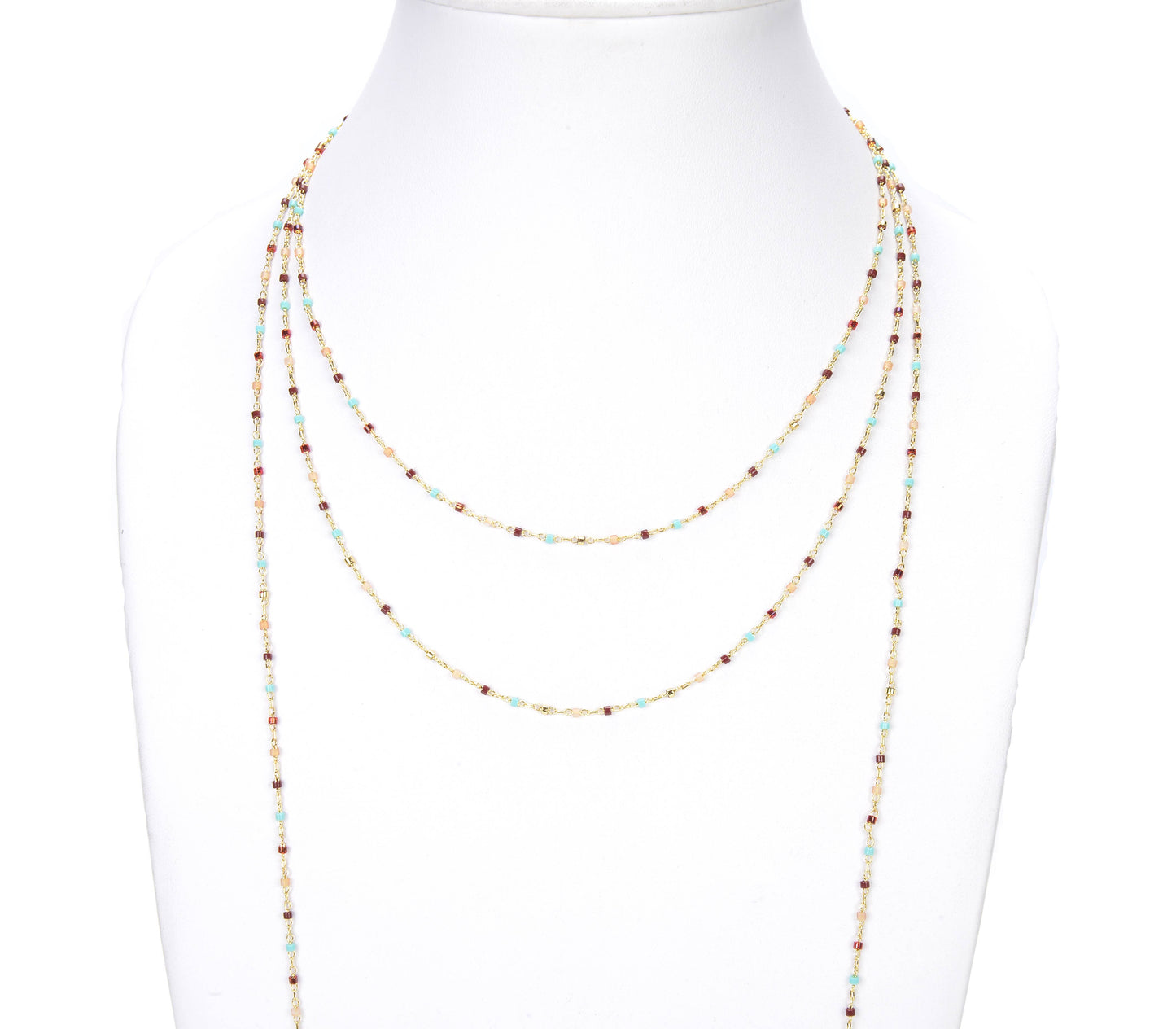 Gold Filled Glass Seed Bead Chain by Foot, CH048