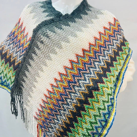 VIA FIORE - PONCHO RUANA CAPE WRAP KNIT OVERCOAT -  #17