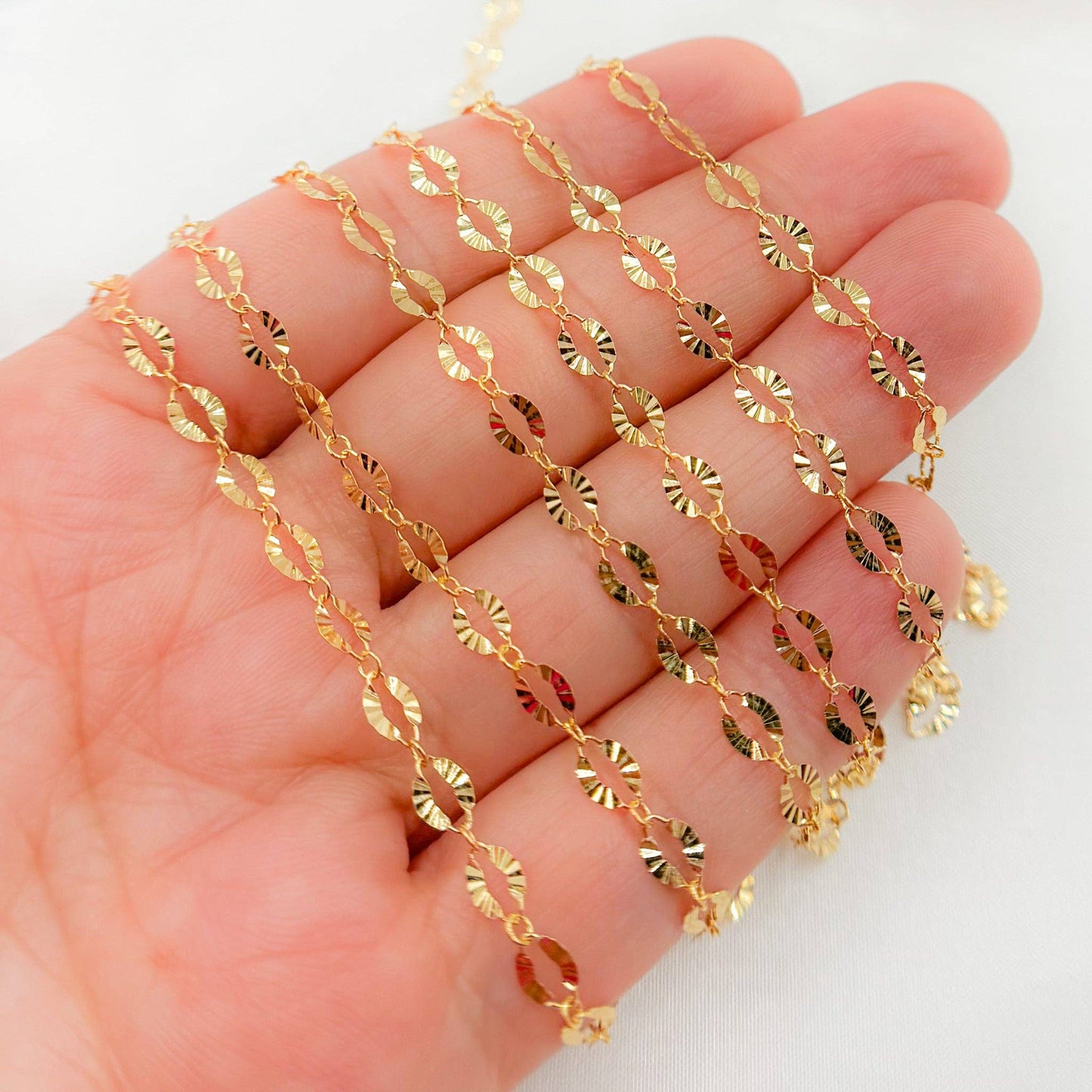 1370SBSFGF. 14K Gold-Filled Diamond Cut Oval Link Chain
