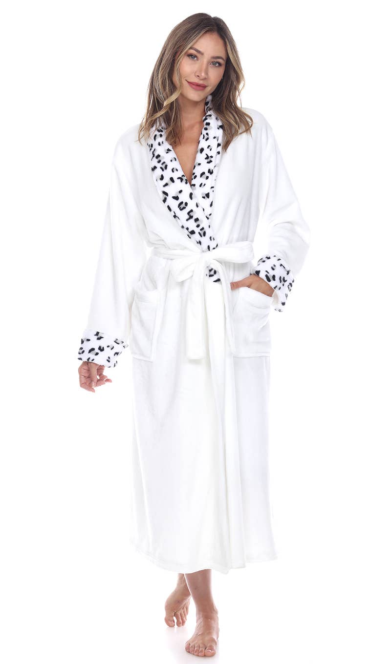 Women's and Plus Size  Leopard Print Cozy Lounge Robe