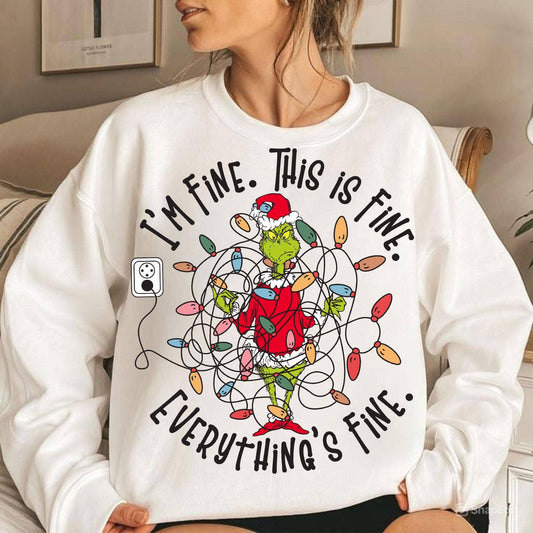 Christmas Green Guy Tee, I'm Fine Everything Is Fine Sweater