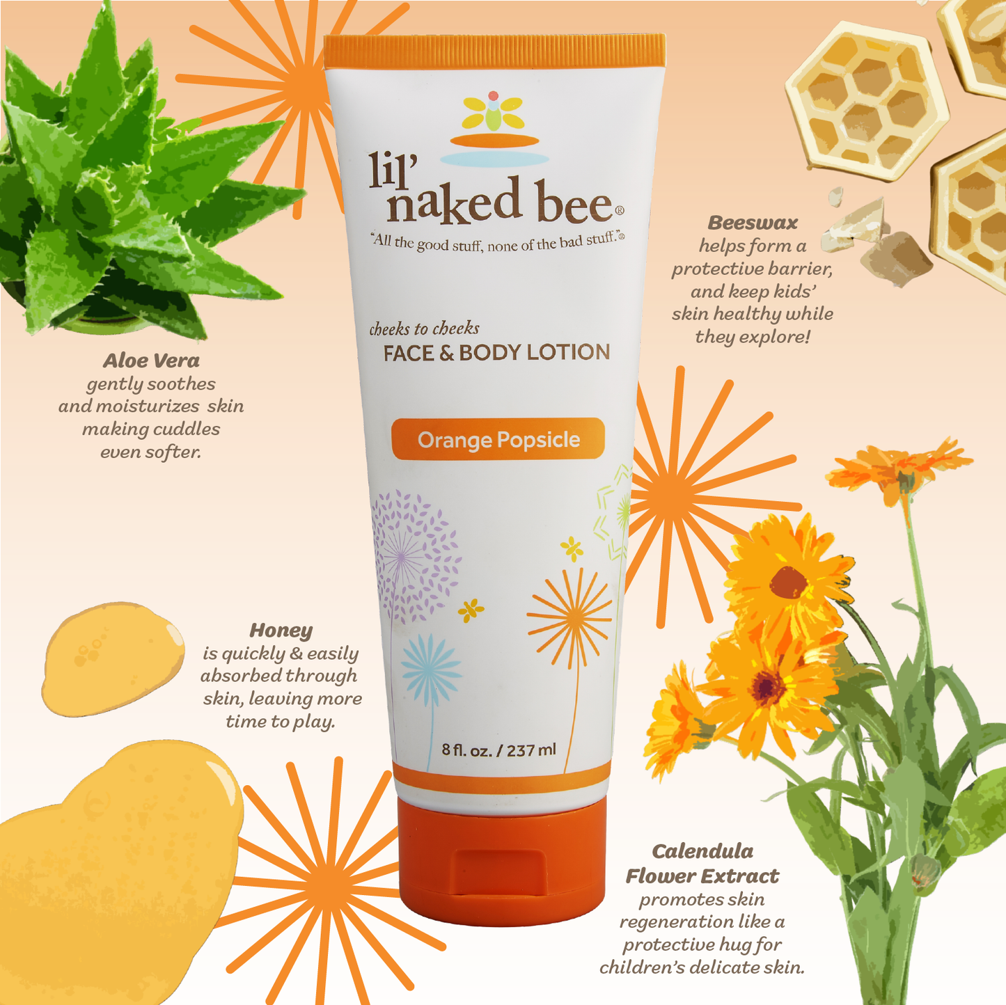 8 oz. Orange Popsicle Cheeks to Cheeks Face & Body Lotion