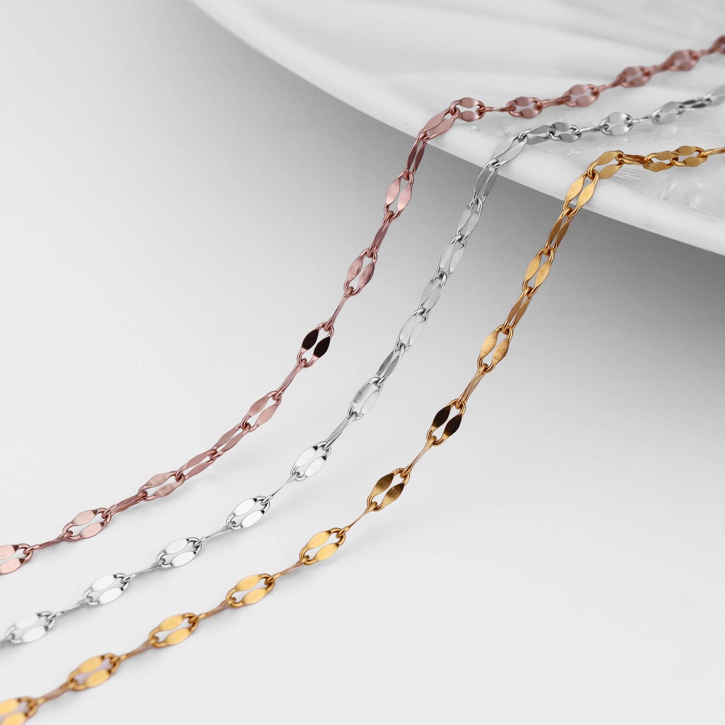 2mm Stainless Steel Lip Chain By The Foot
