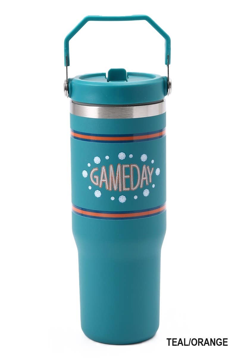 Game Day 30oz Stainless Steel Flip Straw Tumbler