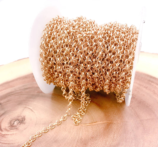 Dainty Rolo Cable Chain by Foot, Wholesale bulk Roll, CH147