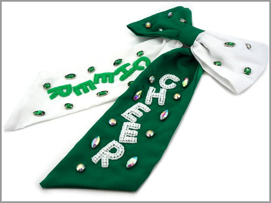 Cheer Bow Green White
