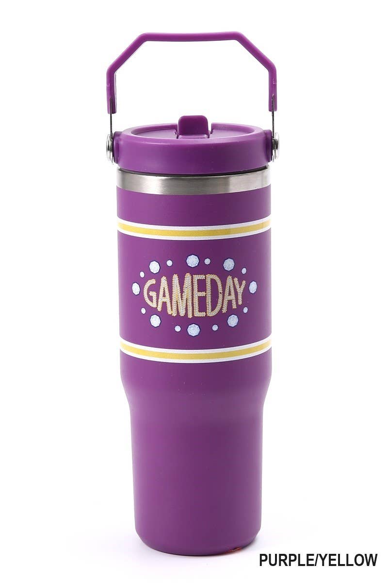 Game Day 30oz Stainless Steel Flip Straw Tumbler
