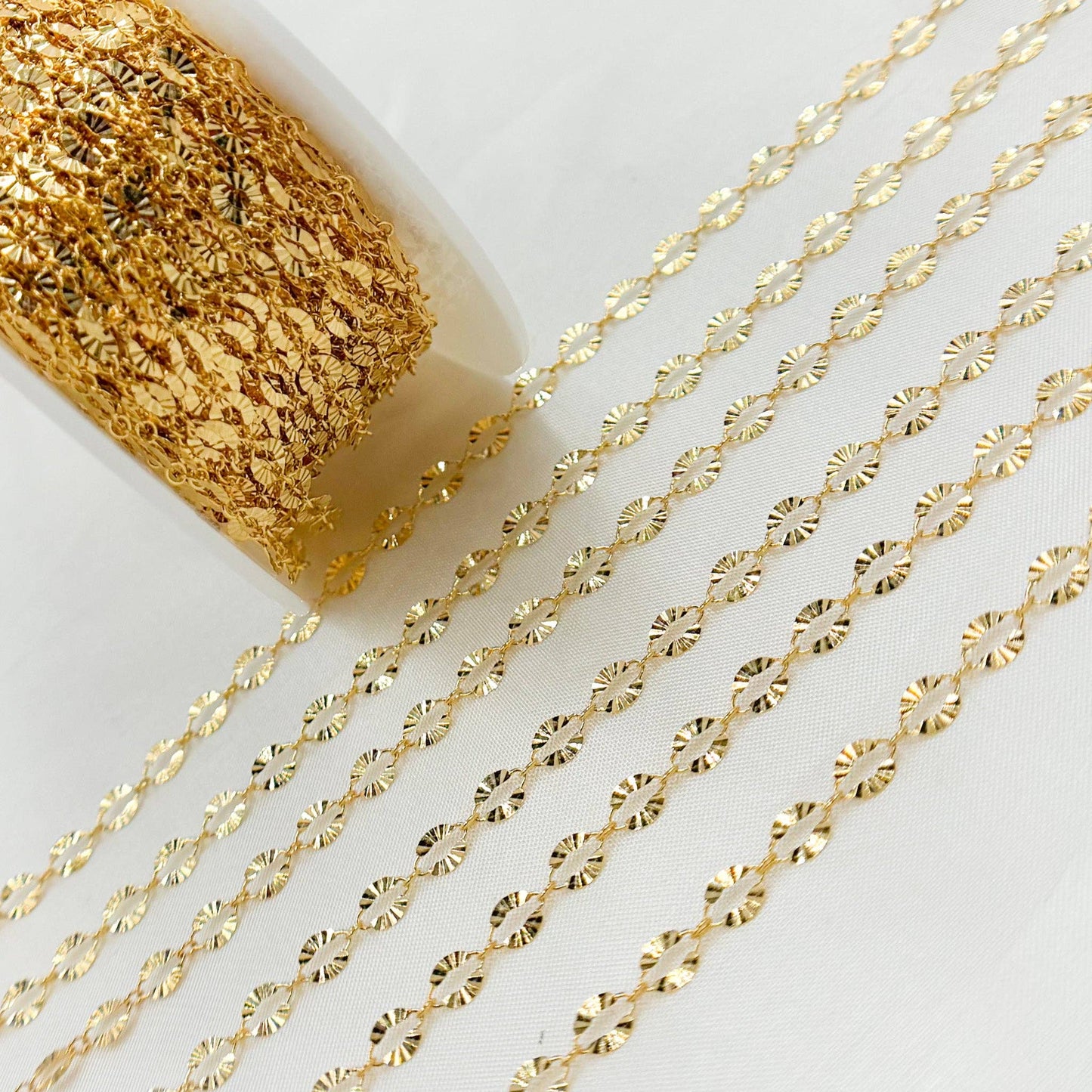 1370SBSFGF. 14K Gold-Filled Diamond Cut Oval Link Chain