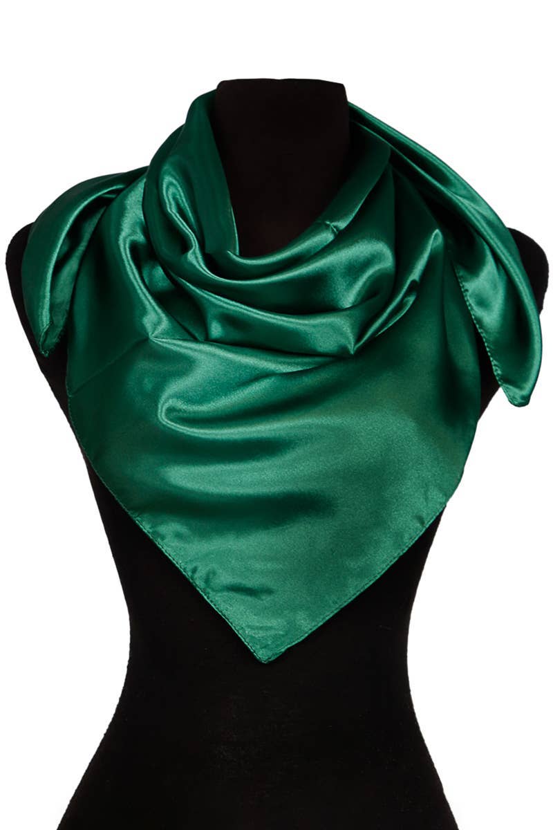 Glossy Faux Silk Poly Satin Square Hanky Scarf