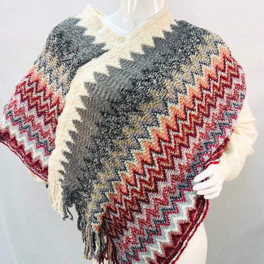 VIA FIORE - PONCHO RUANA CAPE WRAP KNIT OVERCOAT -  #18