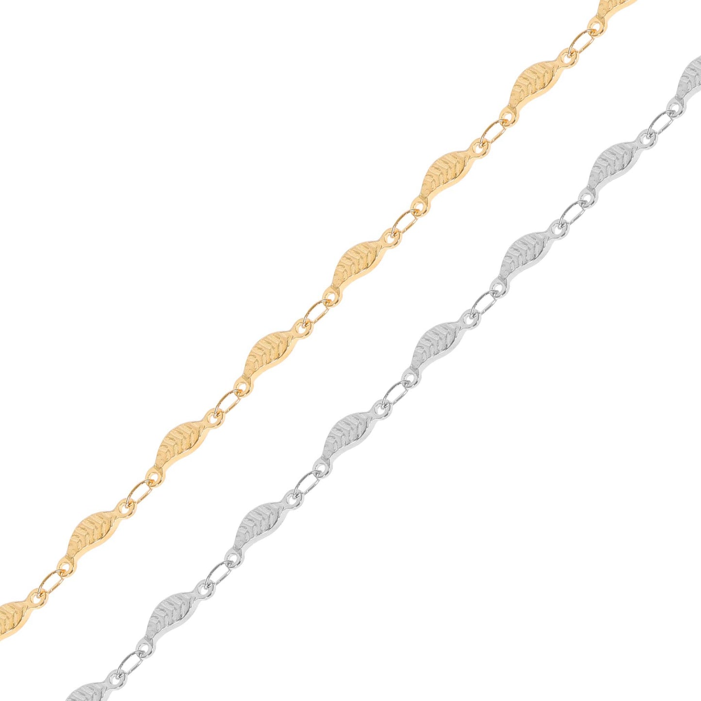 18K Gold PVD Stainless Steel Leaf Chain - By The Foot / SPL1020
