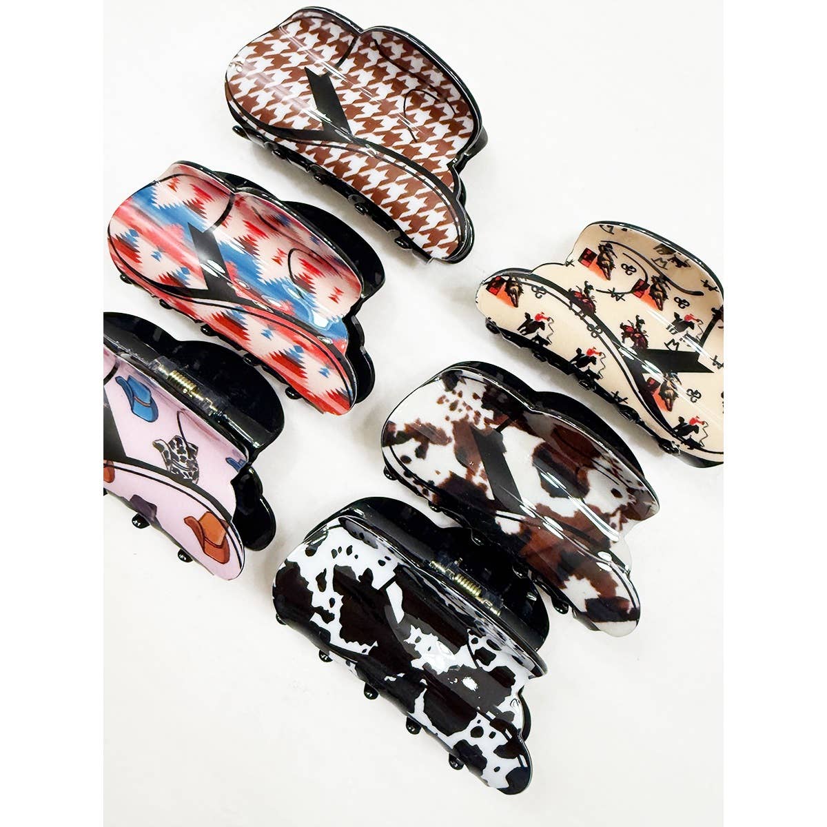 Western Cowboy Hat Hair Claw Clips
