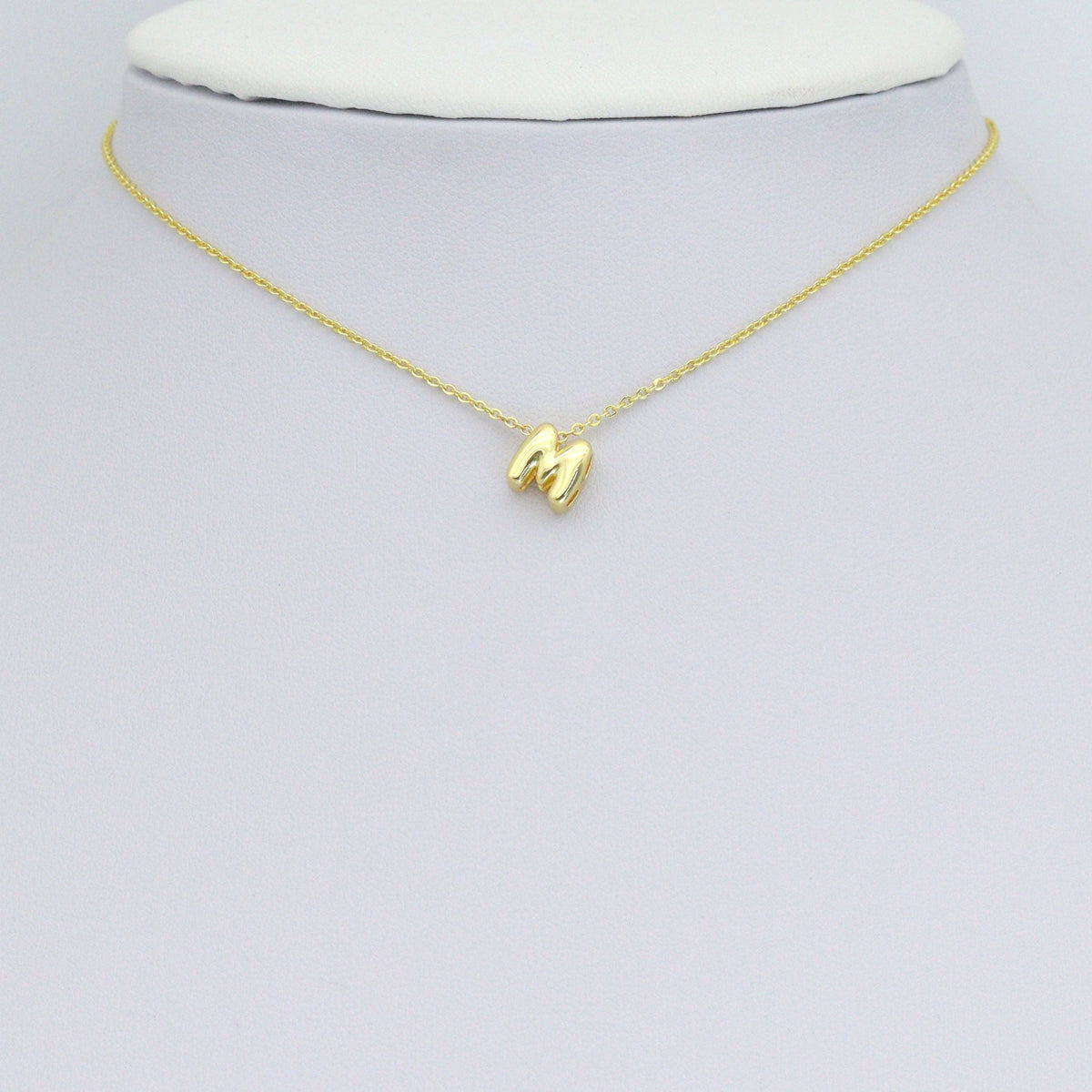 Gold Silver Cute Bubble Initial Charm, Alphabet Name Letter Charm